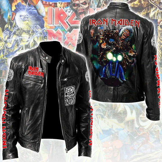 LIMITED EDITION - NEW CUSTOMIZED IRON MAIDEN MOTORCYCLE LEATHER JACKET