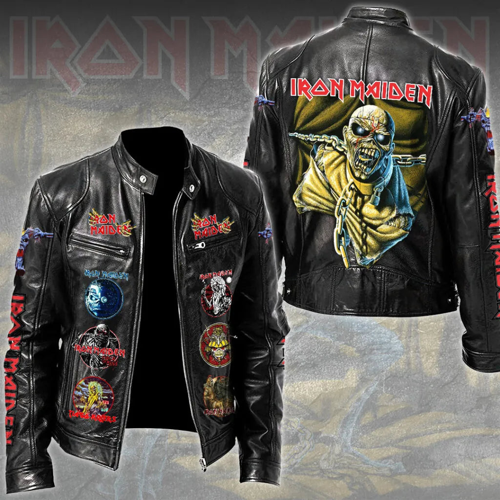 LIMITED EDITION - NEW CUSTOMIZED IRON MAIDEN MOTORCYCLE LEATHER JACKET