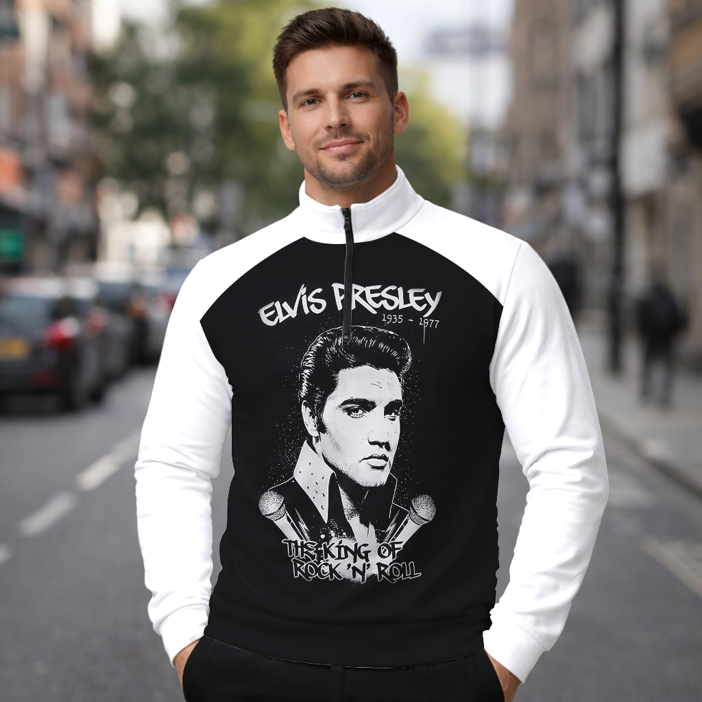 LIMITED EDITION - NEW CUSTOMIZED ELVIS PRESLEY SWEATER QUATER ZIP