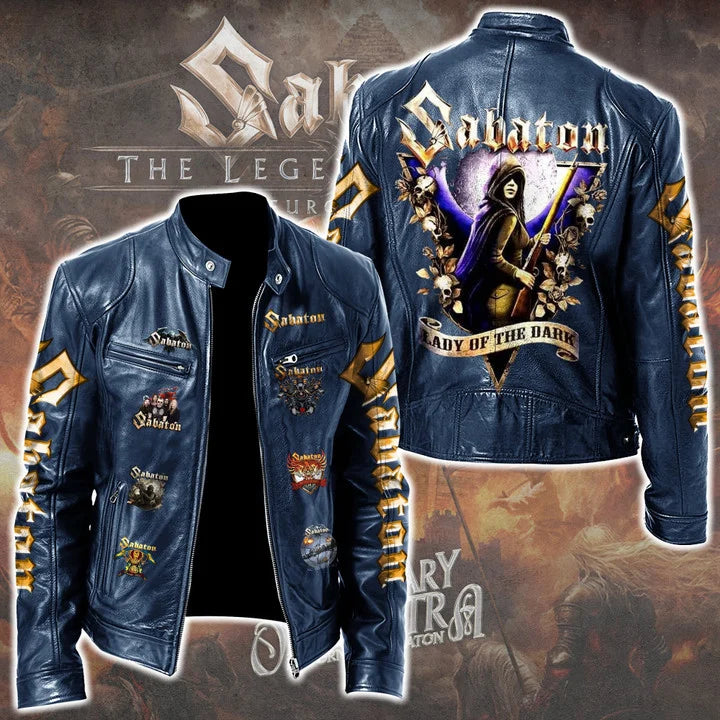 LIMITED EDITION - NEW CUSTOMIZED SABATON MOTORCYCLE LEATHER JACKET