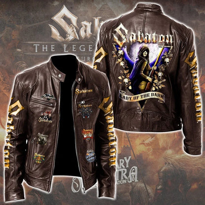 LIMITED EDITION - NEW CUSTOMIZED SABATON MOTORCYCLE LEATHER JACKET