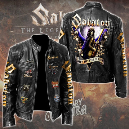 LIMITED EDITION - NEW CUSTOMIZED SABATON MOTORCYCLE LEATHER JACKET
