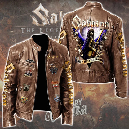 LIMITED EDITION - NEW CUSTOMIZED SABATON MOTORCYCLE LEATHER JACKET