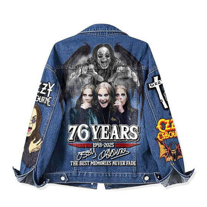NEW PREMIUM BLACK SABBATH X OZZY OSBOURNE UNISEX DENIM JACKET