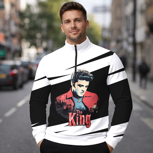 LIMITED EDITION - NEW CUSTOMIZED ELVIS PRESLEY SWEATER QUATER ZIP