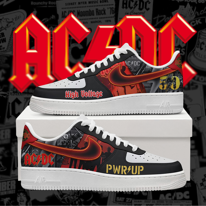 LIMITED EDITION - NEW CUSTOMIZED AC/DC AF1 SHOES