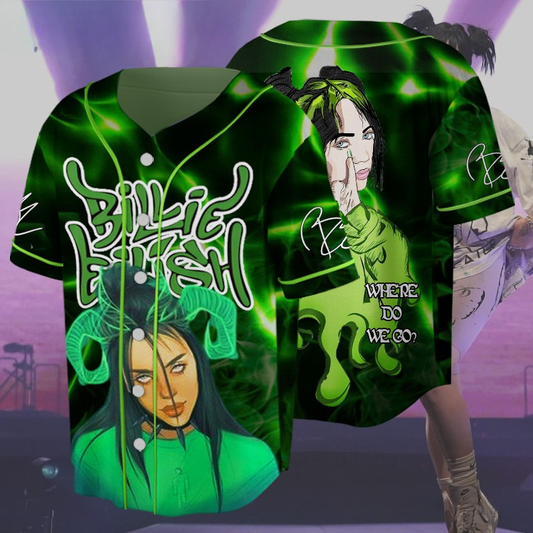 LIMITED EDITION - NEW CUSTOMIZED BILLIE EILISH BASEBALL JERSEY