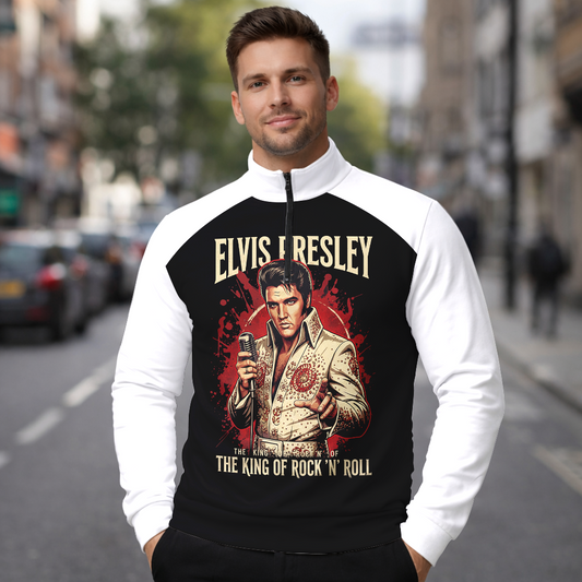 LIMITED EDITION - NEW CUSTOMIZED ELVIS PRESLEY SWEATER QUATER ZIP