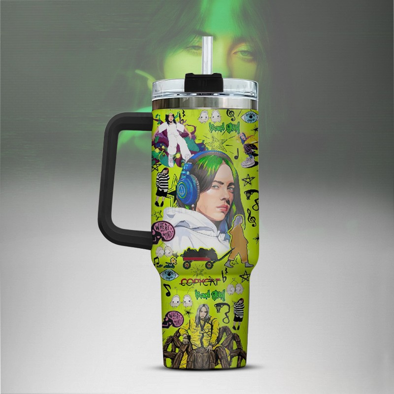 LIMITED EDITION - NEW CUSTOMIZED BILLIE EILISH TUMBLER CUP