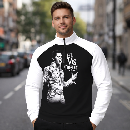 LIMITED EDITION - NEW CUSTOMIZED ELVIS PRESLEY SWEATER QUATER ZIP
