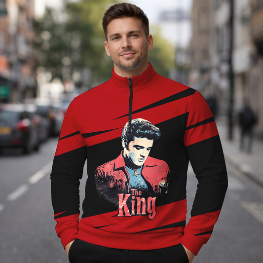 LIMITED EDITION - NEW CUSTOMIZED ELVIS PRESLEY SWEATER QUATER ZIP