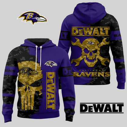 LIMITED EDITION - NEW CUSTOMIZED NFL28 BTR BALTIMORE RAVENS DEWALT UNISEX T-SHIRT, POLO, HOODIE & JACKETS