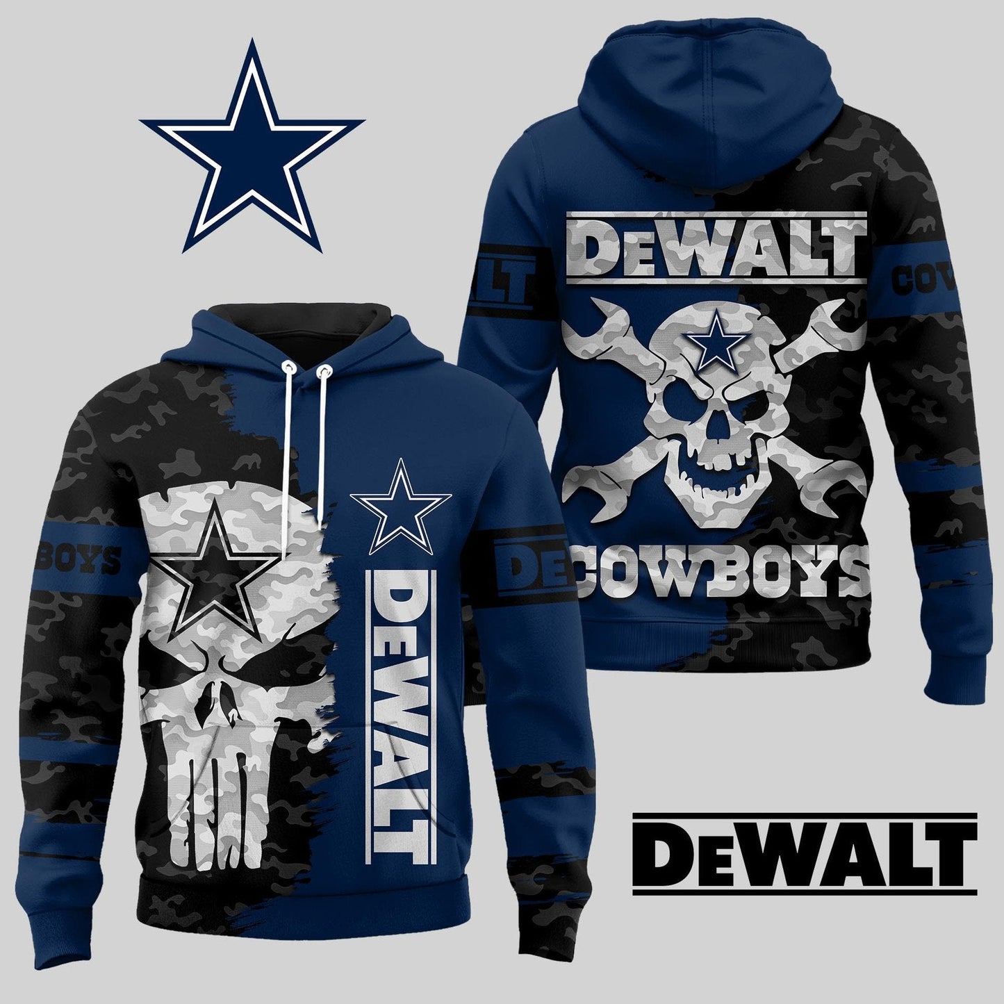 LIMITED EDITION - NEW CUSTOMIZED NFL21 DCB DALLAS COWBOYS DEWALT UNISEX T-SHIRT, POLO, HOODIE & JACKETS