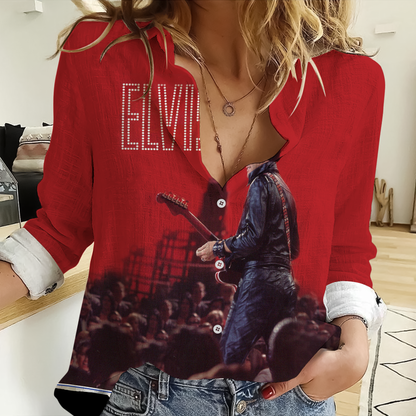 LIMITED EDITION - NEW CUSTOMIZED ELVIS PRESLEY WOMEN'S CASUAL SHIRT