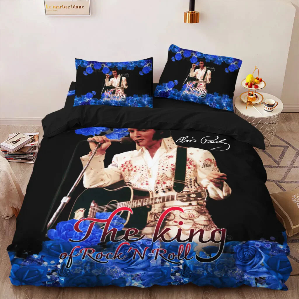LIMITED EDITION - NEW CUSTOMIZED ELVIS PRESLEY 3-PIECE DUVET BEDDING SET