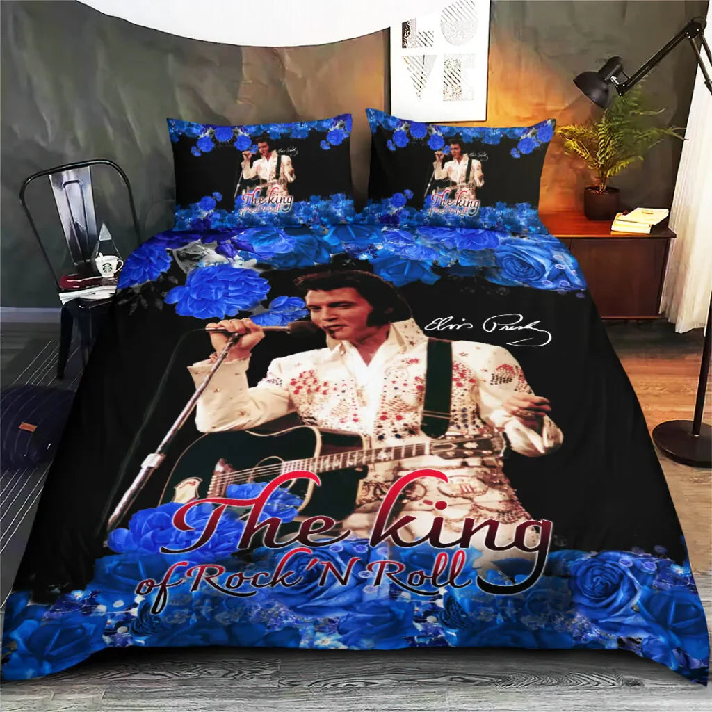 LIMITED EDITION - NEW CUSTOMIZED ELVIS PRESLEY 3-PIECE DUVET BEDDING SET