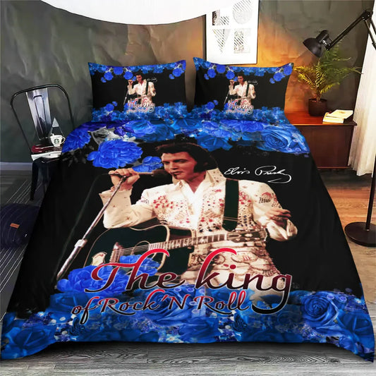 LIMITED EDITION - NEW CUSTOMIZED ELVIS PRESLEY 3-PIECE DUVET BEDDING SET