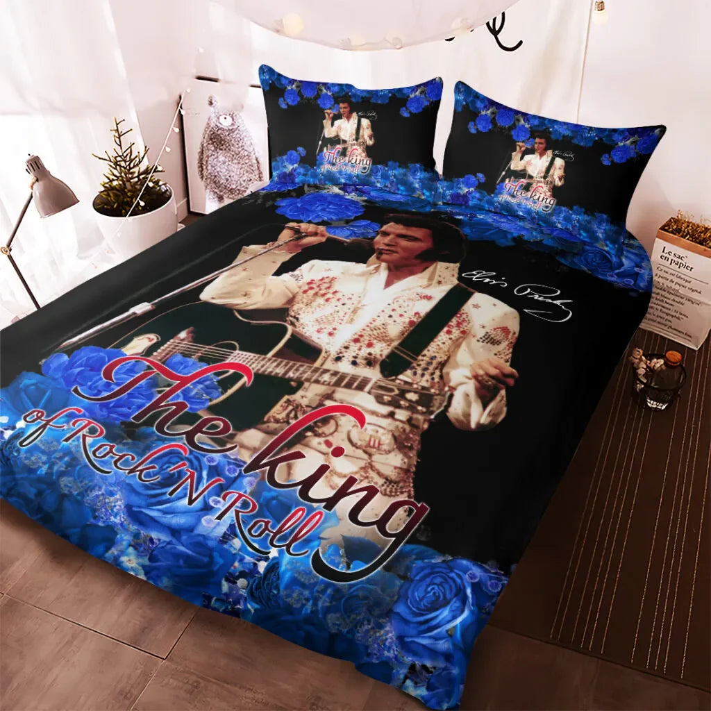 LIMITED EDITION - NEW CUSTOMIZED ELVIS PRESLEY 3-PIECE DUVET BEDDING SET