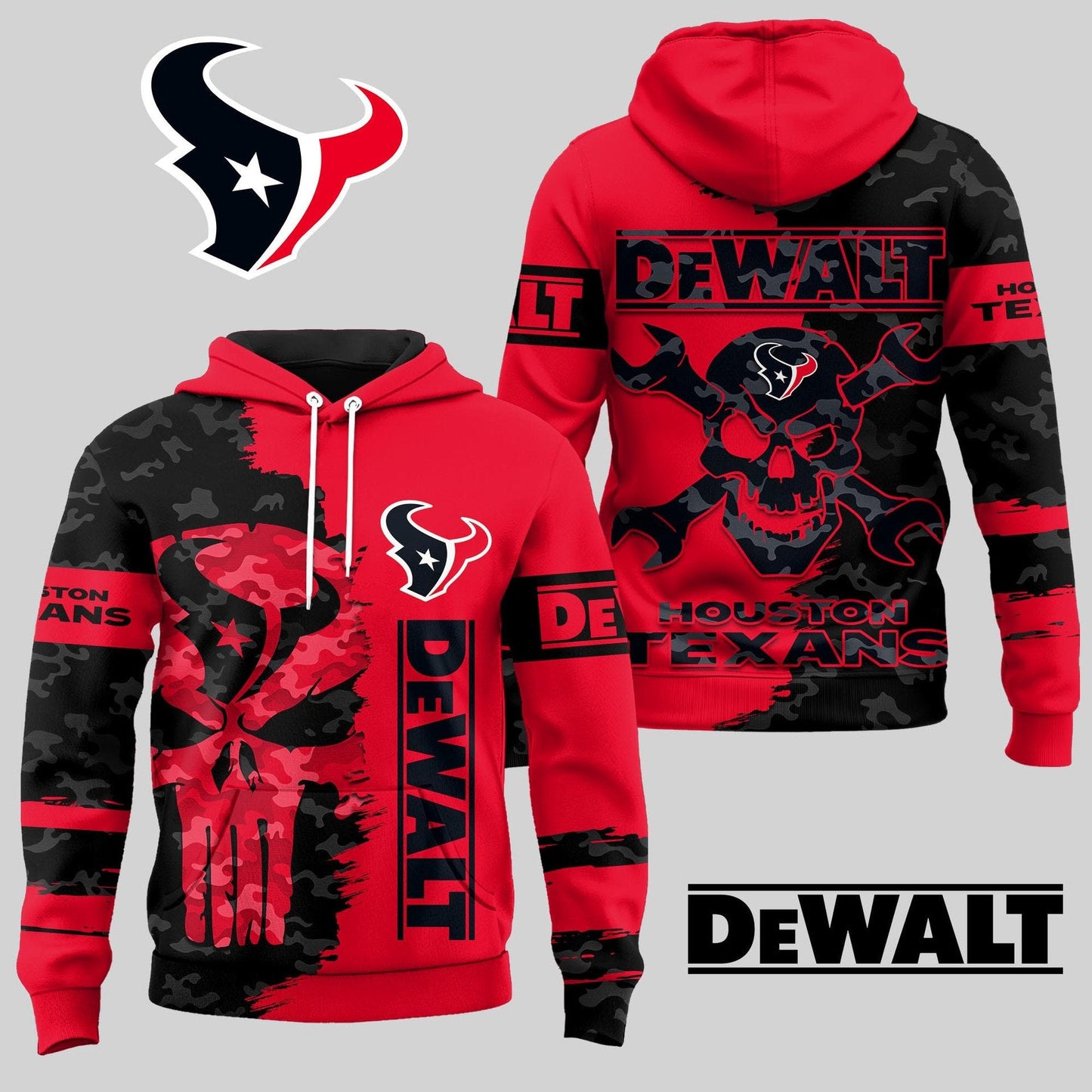 LIMITED EDITION - NEW CUSTOMIZED NFL15 HTT HOUSTON TEXANS DEWALT UNISEX T-SHIRT, POLO, HOODIE & JACKETS