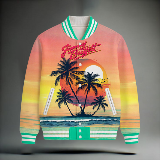 LIMITED EDITION - NEW CUSTOMIZED JIMMY BUFFETT SATIN VARSITY & BASEBALL JACKET