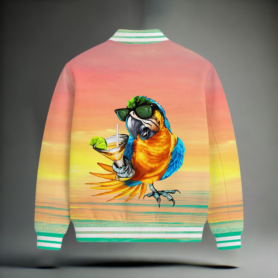 LIMITED EDITION - NEW CUSTOMIZED JIMMY BUFFETT SATIN VARSITY & BASEBALL JACKET