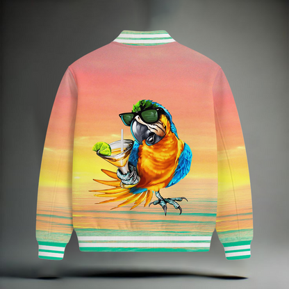 LIMITED EDITION - NEW CUSTOMIZED JIMMY BUFFETT SATIN VARSITY & BASEBALL JACKET