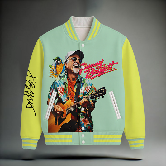 LIMITED EDITION - NEW CUSTOMIZED JIMMY BUFFETT SATIN VARSITY & BASEBALL JACKET