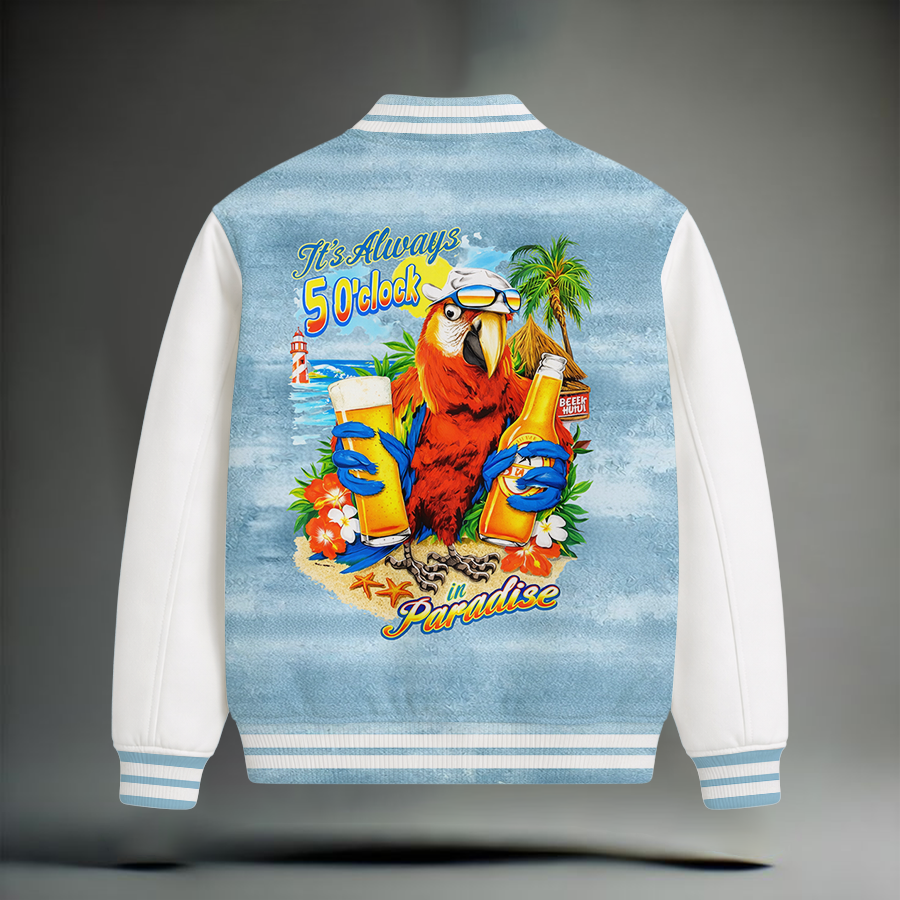 LIMITED EDITION - NEW CUSTOMIZED JIMMY BUFFETT SATIN VARSITY & BASEBALL JACKET
