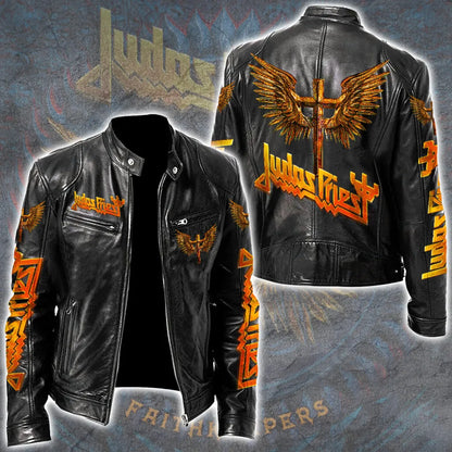 LIMITED EDITION - NEW CUSTOMIZED JUDAS PRIEST MOTORCYCLE LEATHER JACKET