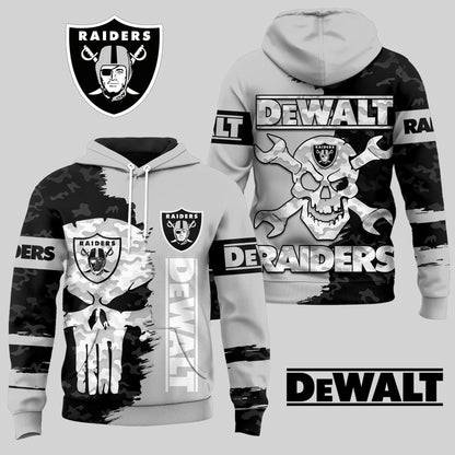 LIMITED EDITION - NEW CUSTOMIZED NFL07 LVR LAS VEGAS RAIDERS DEWALT UNISEX T-SHIRT, POLO, HOODIE & JACKETS