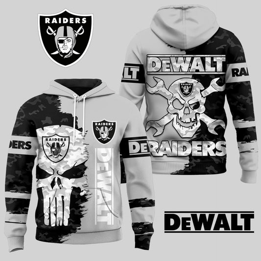 LIMITED EDITION - NEW CUSTOMIZED NFL07 LVR LAS VEGAS RAIDERS DEWALT UNISEX T-SHIRT, POLO, HOODIE & JACKETS