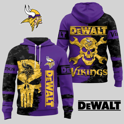 LIMITED EDITION - NEW CUSTOMIZED NFL05 MVK MINNESOTA VIKINGS DEWALT UNISEX T-SHIRT, POLO, HOODIE & JACKETS