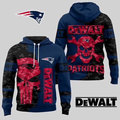 LIMITED EDITION - NEW CUSTOMIZED NFL27 NEP NEW ENGLAND PATRIOTS DEWALT UNISEX T-SHIRT, POLO, HOODIE & JACKETS