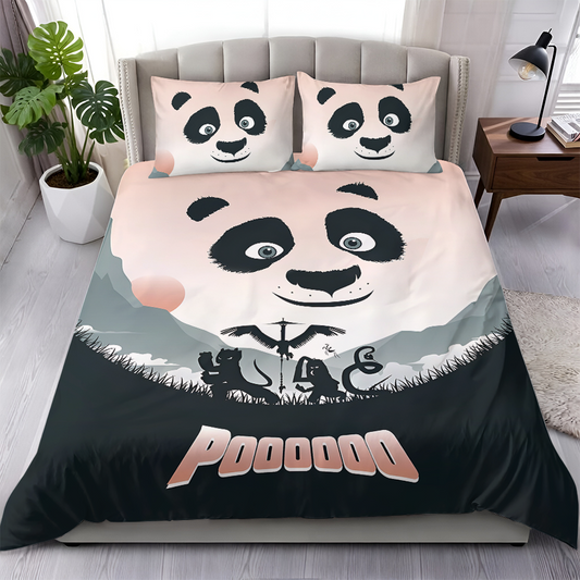 LIMITED EDITION - NEW CUSTOMIZED PADKUNG FU PANDA 3-PIECE DUVET BEDDING SET