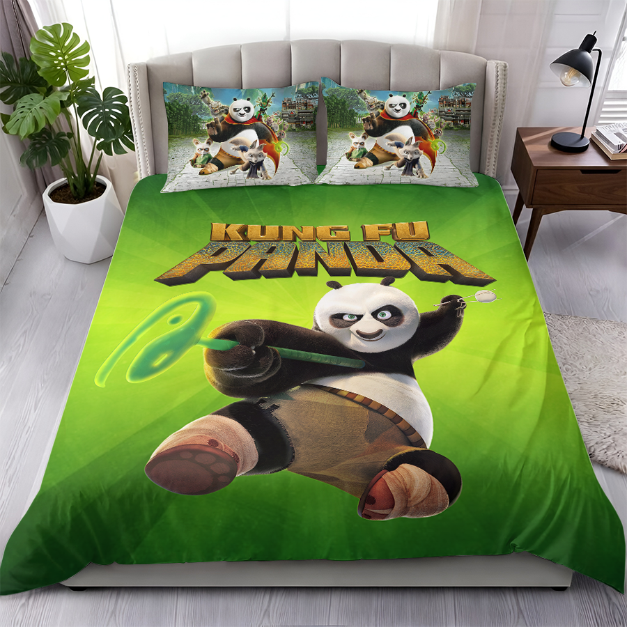 LIMITED EDITION - NEW CUSTOMIZED PADKUNG FU PANDA 3-PIECE DUVET BEDDING SET