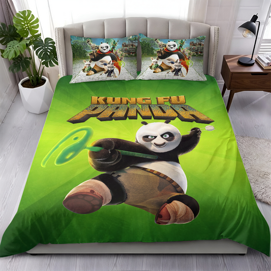 LIMITED EDITION - NEW CUSTOMIZED PADKUNG FU PANDA 3-PIECE DUVET BEDDING SET
