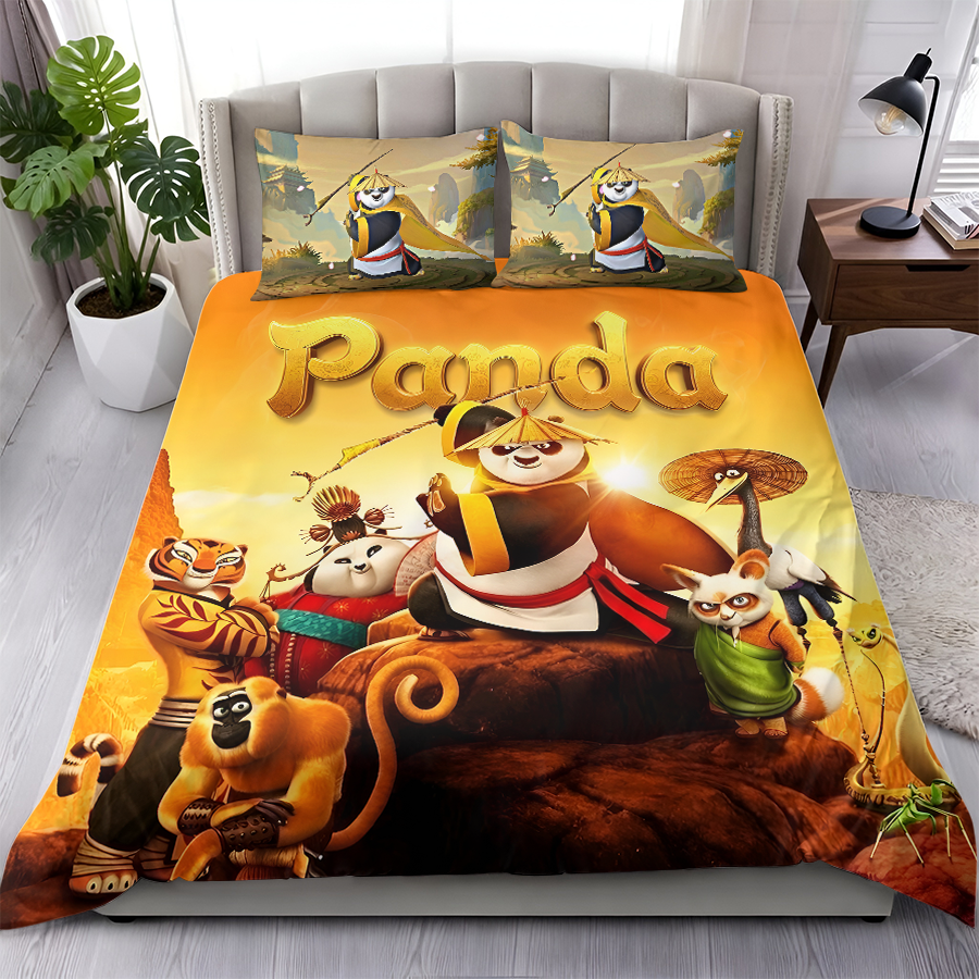 LIMITED EDITION - NEW CUSTOMIZED PADKUNG FU PANDA 3-PIECE DUVET BEDDING SET