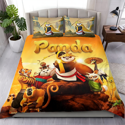 LIMITED EDITION - NEW CUSTOMIZED PADKUNG FU PANDA 3-PIECE DUVET BEDDING SET