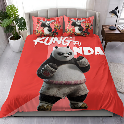 LIMITED EDITION - NEW CUSTOMIZED PADKUNG FU PANDA 3-PIECE DUVET BEDDING SET