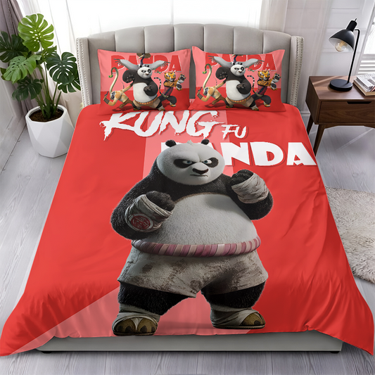 LIMITED EDITION - NEW CUSTOMIZED PADKUNG FU PANDA 3-PIECE DUVET BEDDING SET