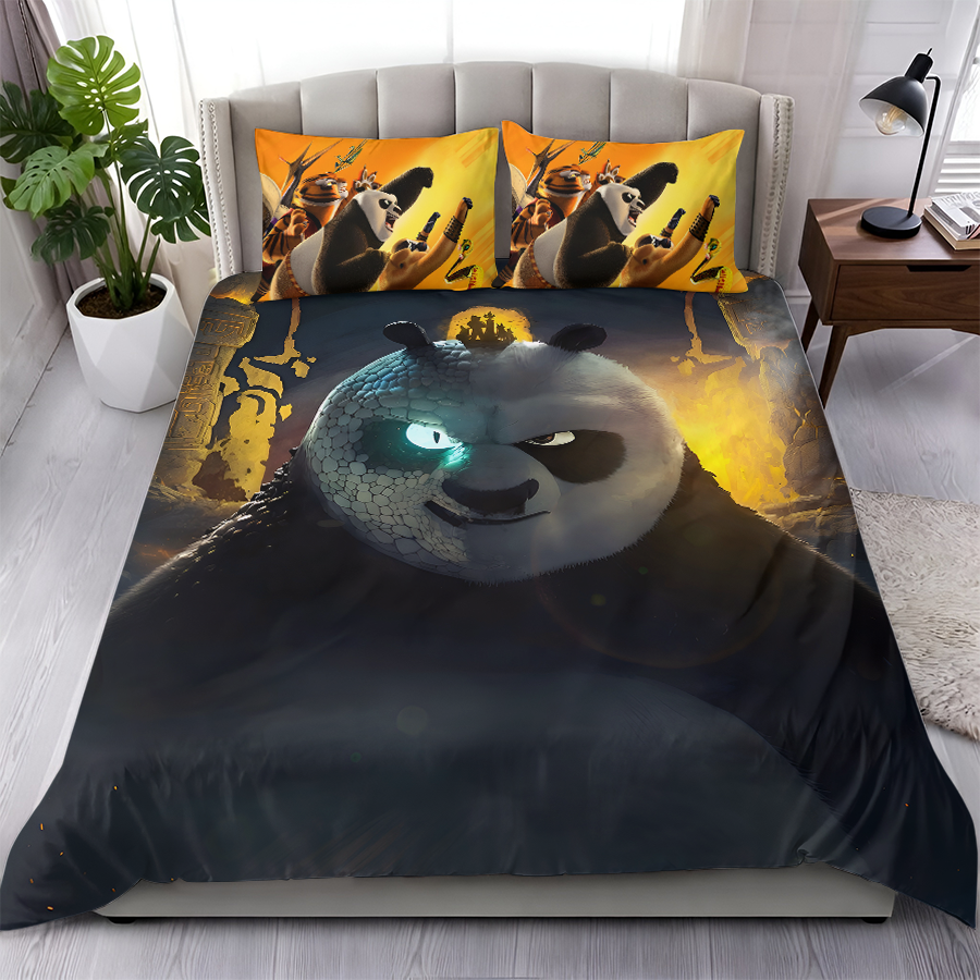 LIMITED EDITION - NEW CUSTOMIZED PADKUNG FU PANDA 3-PIECE DUVET BEDDING SET