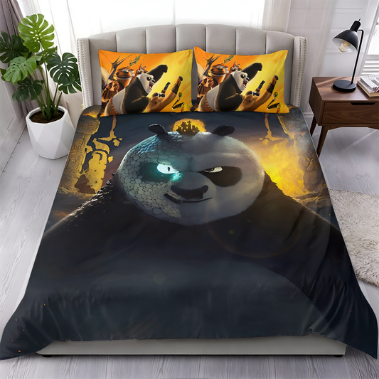 LIMITED EDITION - NEW CUSTOMIZED PADKUNG FU PANDA 3-PIECE DUVET BEDDING SET
