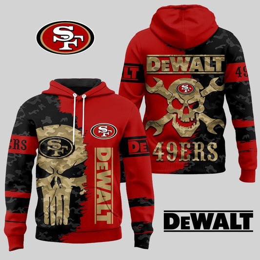 LIMITED EDITION - NEW CUSTOMIZED NFL11 SF49 SAN FRANCISCO 49ERS DEWALT UNISEX T-SHIRT, POLO, HOODIE & JACKETS