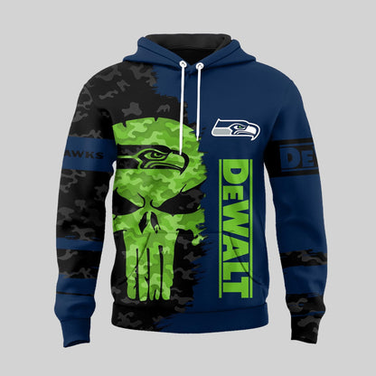 LIMITED EDITION - NEW CUSTOMIZED NFL06 SSH SEATTLE SEAHAWKS DEWALT UNISEX T-SHIRT, POLO, HOODIE & JACKETS