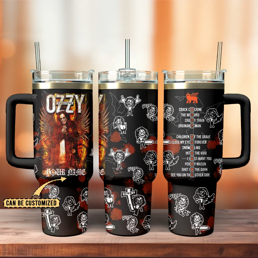 LIMITED EDITION - NEW CUSTOMIZED BLACK SABBATH  X OZZY OSBOURNE 40 OZ TUMBLER