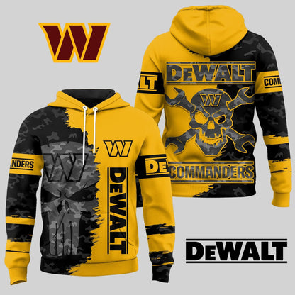 LIMITED EDITION - NEW CUSTOMIZED NFL12 WTC WASHINGTON COMMANDERS DEWALT UNISEX T-SHIRT, POLO, HOODIE & JACKETS