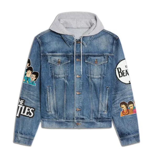 NEW PREMIUM THE BEATLES HOODED DENIM JACKET