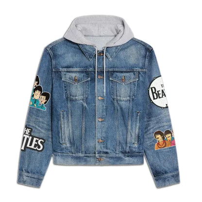 NEW PREMIUM THE BEATLES HOODED DENIM JACKET