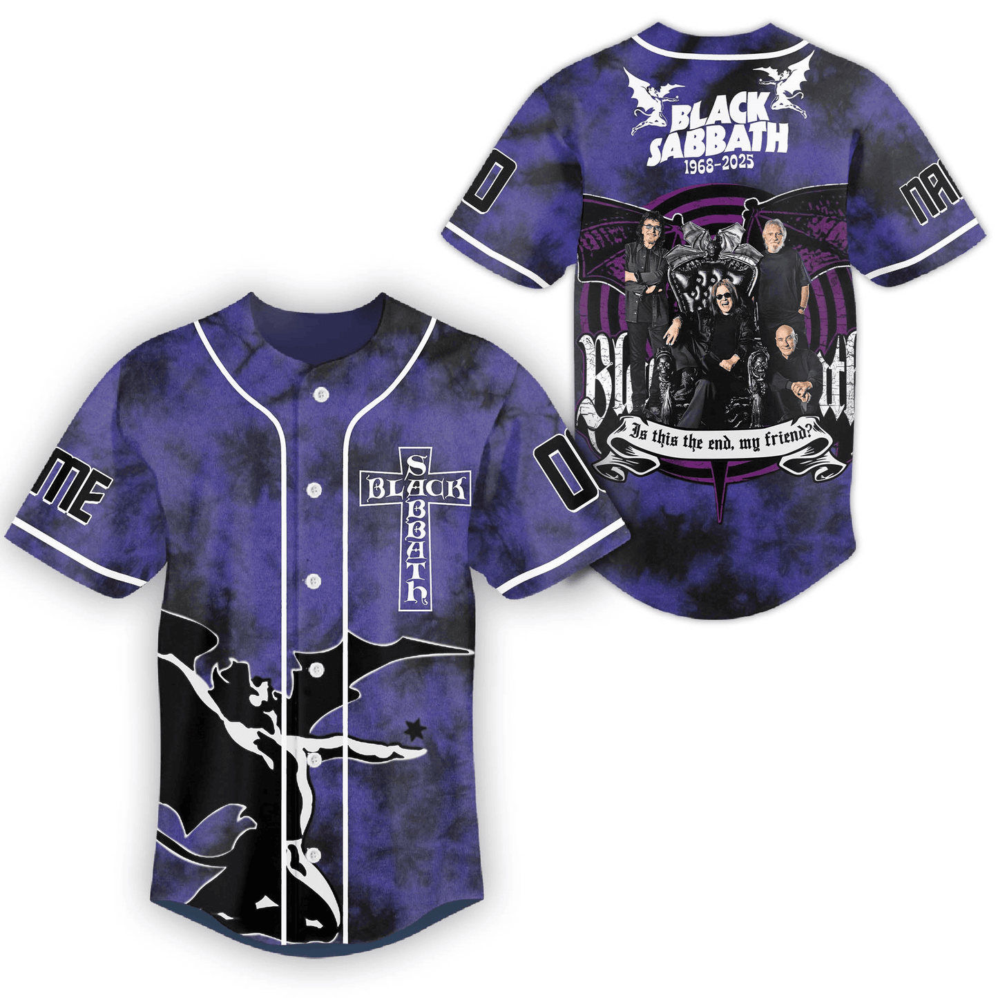 LIMITED EDITION - NEW CUSTOMIZED BLACK SABBATH x OZZY OSBOURNE BASEBALL JERSEY
