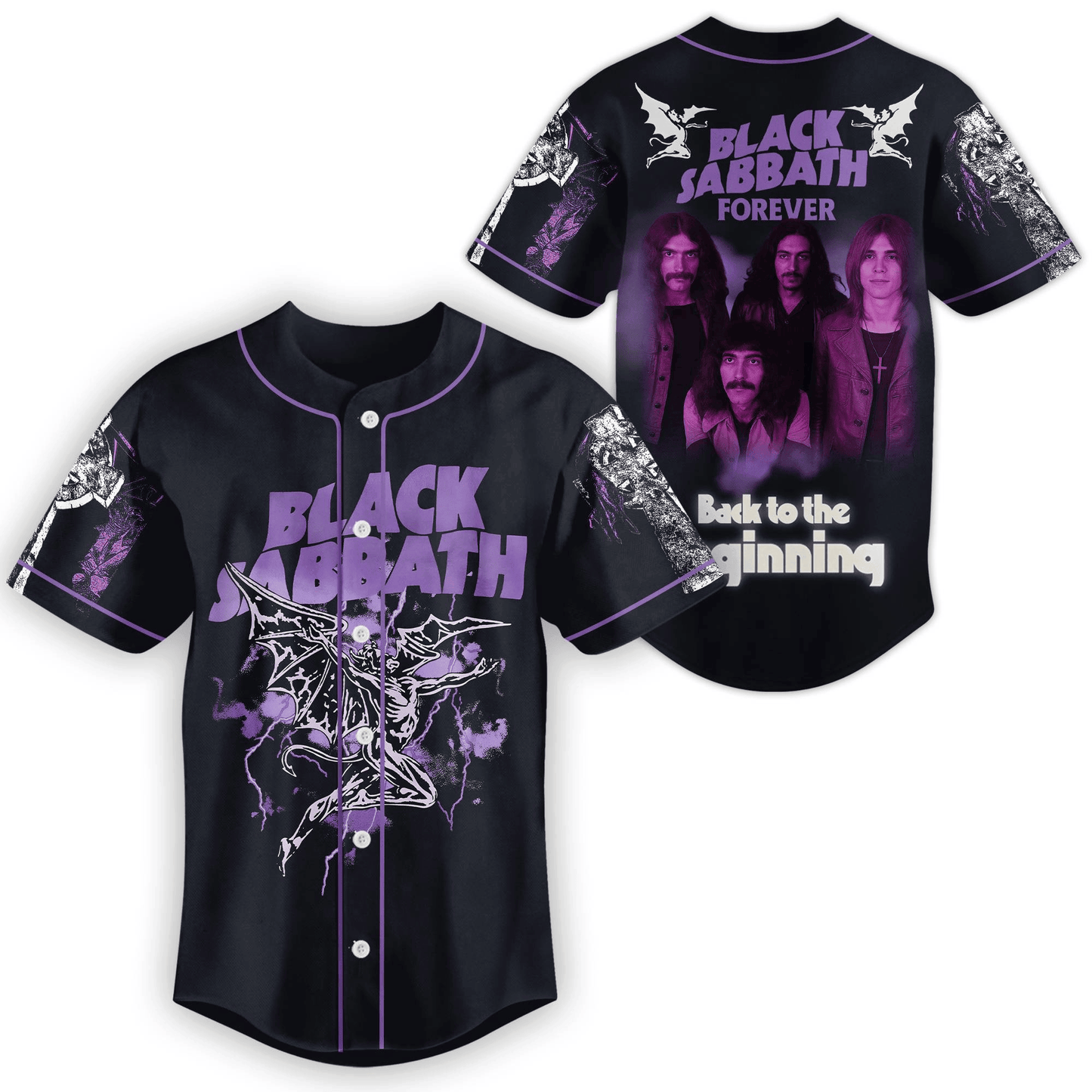 LIMITED EDITION - NEW CUSTOMIZED BLACK SABBATH x OZZY OSBOURNE BASEBALL JERSEY